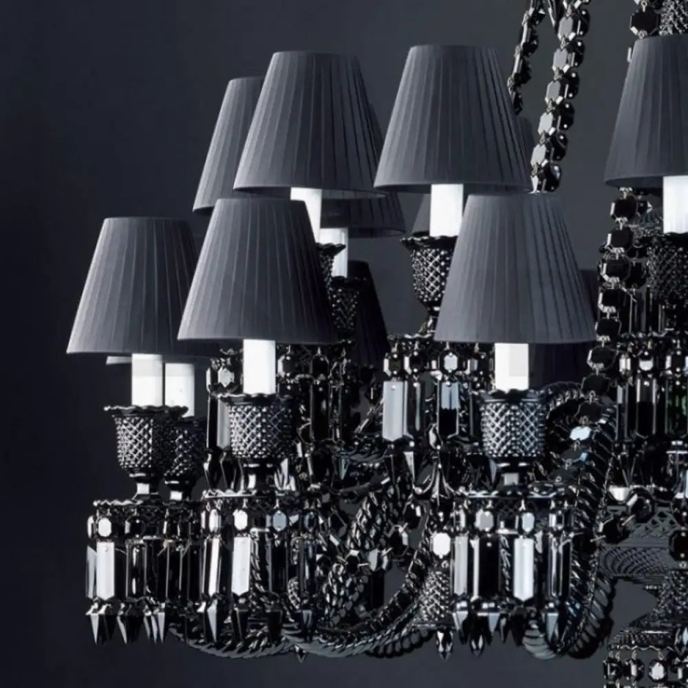 ANKUR ZENITH BACCARAT STYLE BLACK CRYSTAL CHANDELIER - Ankur Lighting