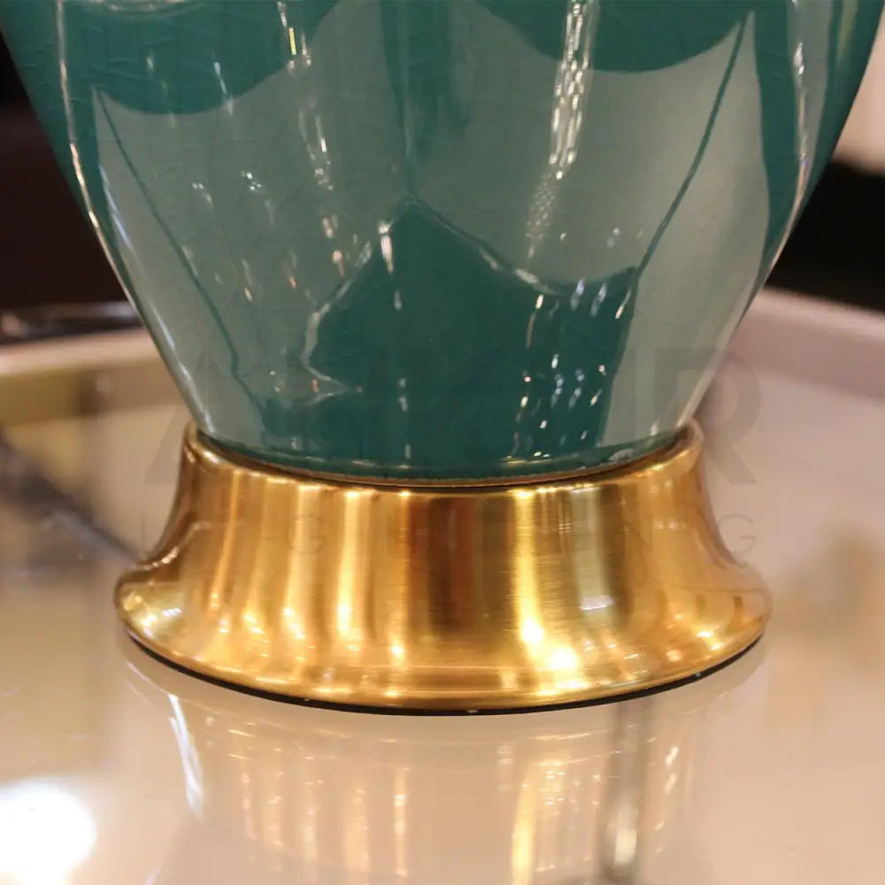 AQUA CERAMIC BEDSIDE TABLE LAMP - Ankur Lighting