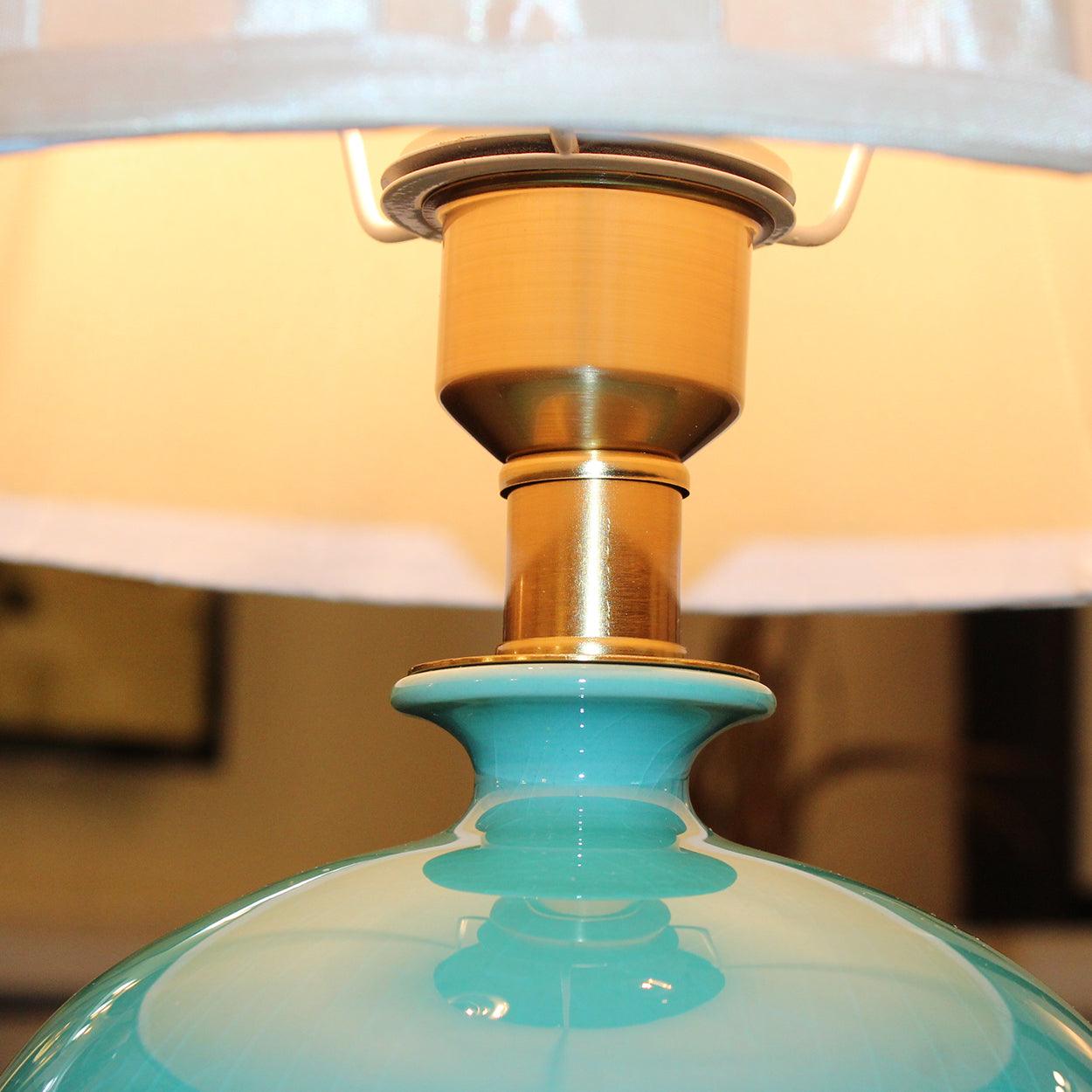 AQUA CERAMIC BEDSIDE TABLE LAMP - Ankur Lighting