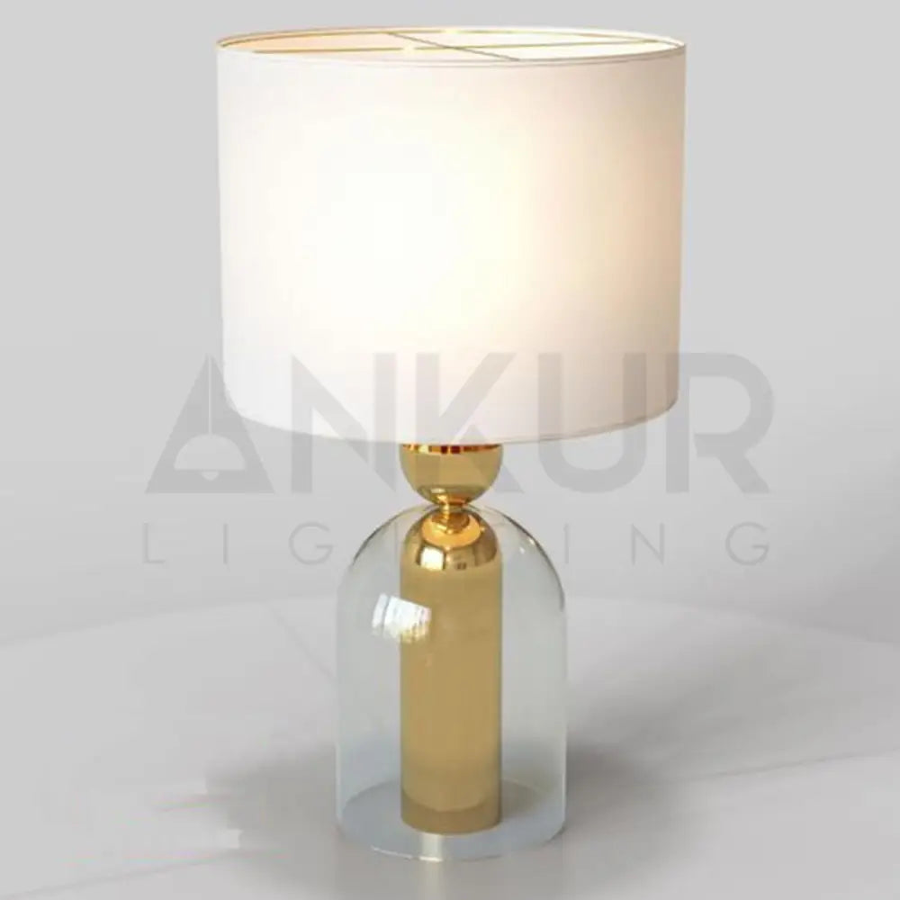BELLJAR GLASS AND METAL CONTEMPORARY TABLE LAMP - Ankur Lighting