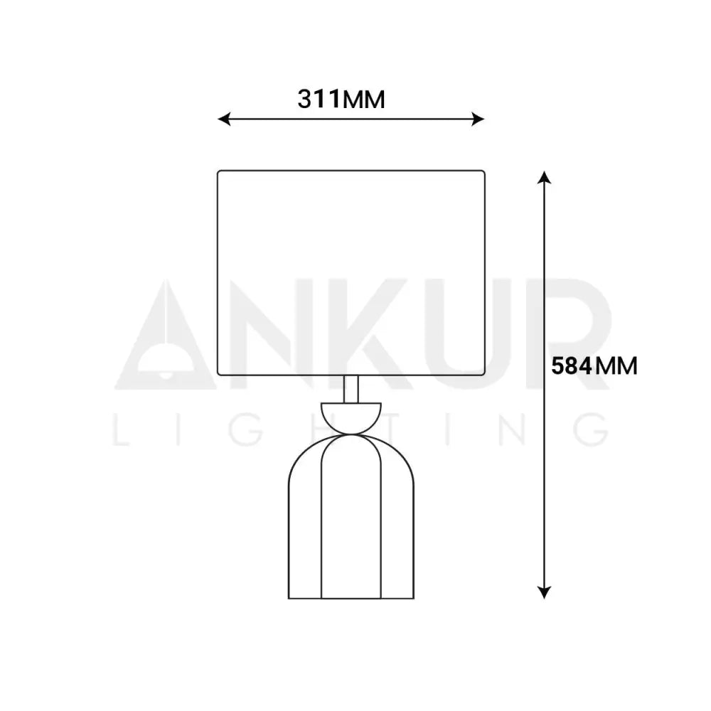 BELLJAR GLASS AND METAL CONTEMPORARY TABLE LAMP Table Lamp