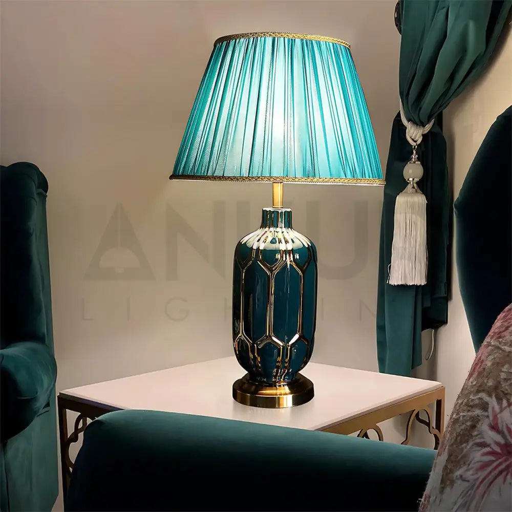BLEEN CERAMIC TABLE LAMP BEDSIDE LAMP - Ankur Lighting