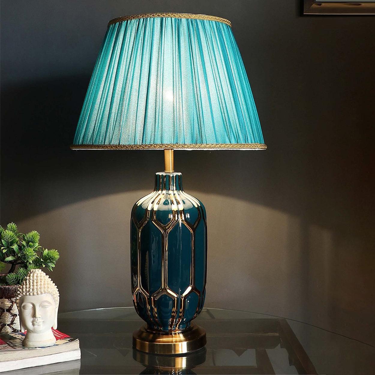 BLEEN CERAMIC TABLE LAMP BEDSIDE LAMP - Ankur Lighting