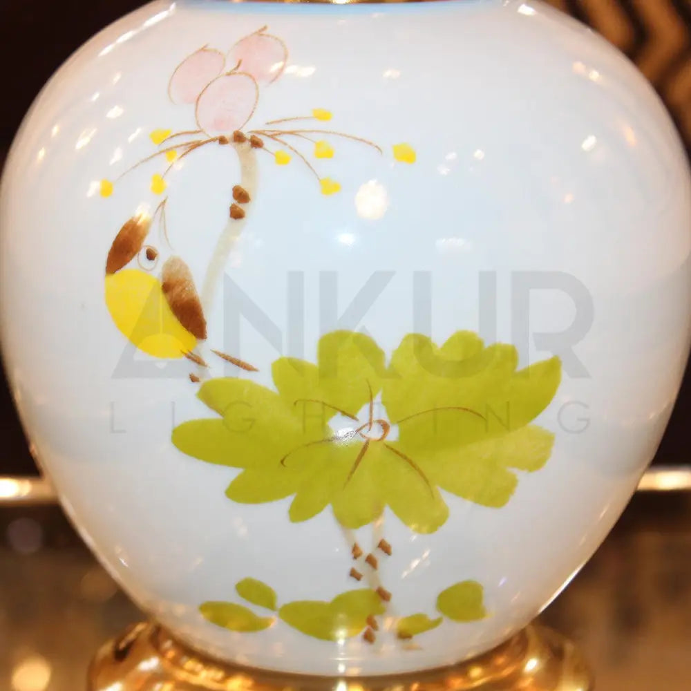 FLORI CERAMIC BEDSIDE TABLE LAMP - Ankur Lighting