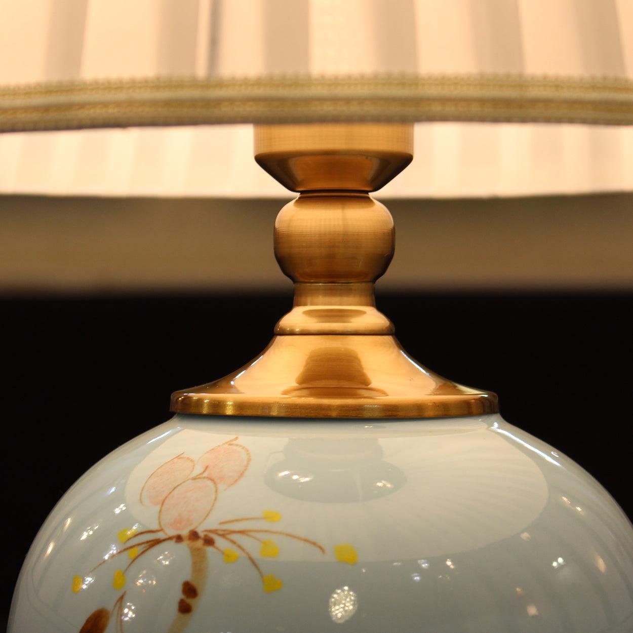 FLORI CERAMIC BEDSIDE TABLE LAMP - Ankur Lighting