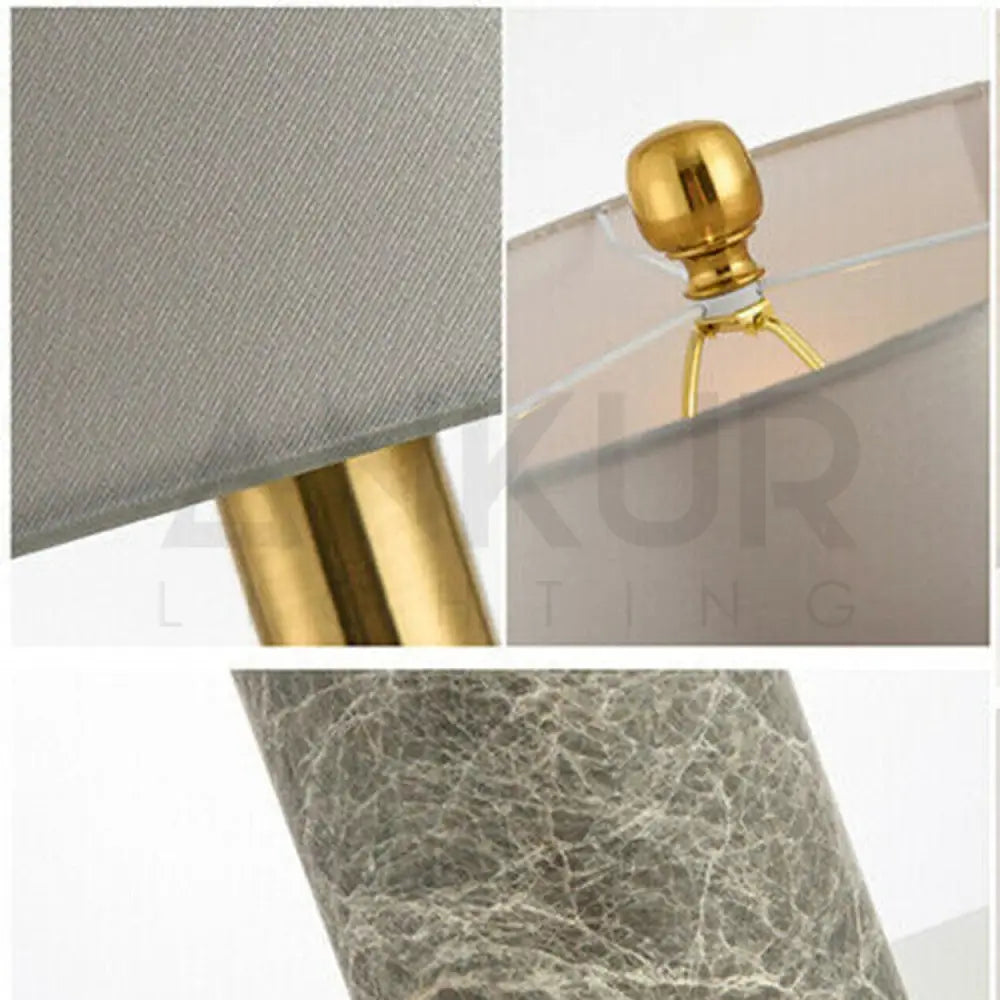 GOLD WITH MARBLE TEXTURE TABLE LAMP - Ankur Lighting
