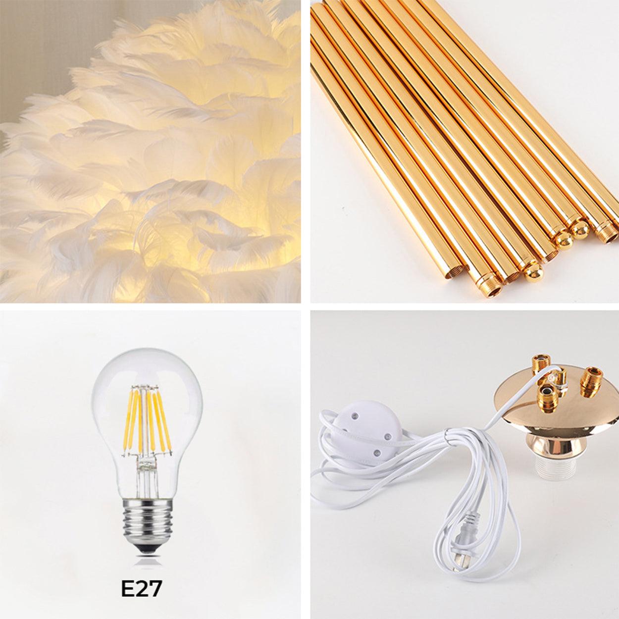 GOOSE FEATHER TABLE LAMP BEDSIDE LAMP - Ankur Lighting