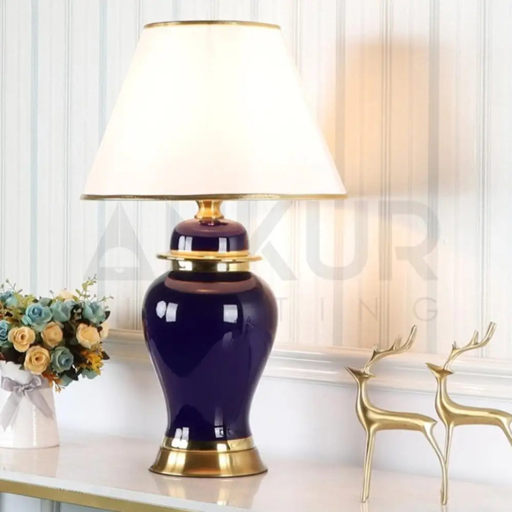 LEAN MODERN GREEN AND PURPLE CERAMIC TABLE LAMP - Ankur Lighting