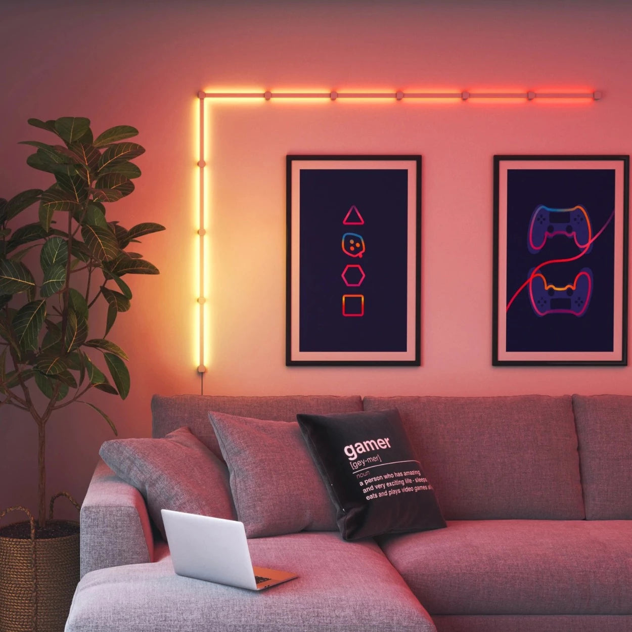 NANOLEAF LINES 60 DEGREES FOR GAMING ROOM AND HOME AUTOMATION