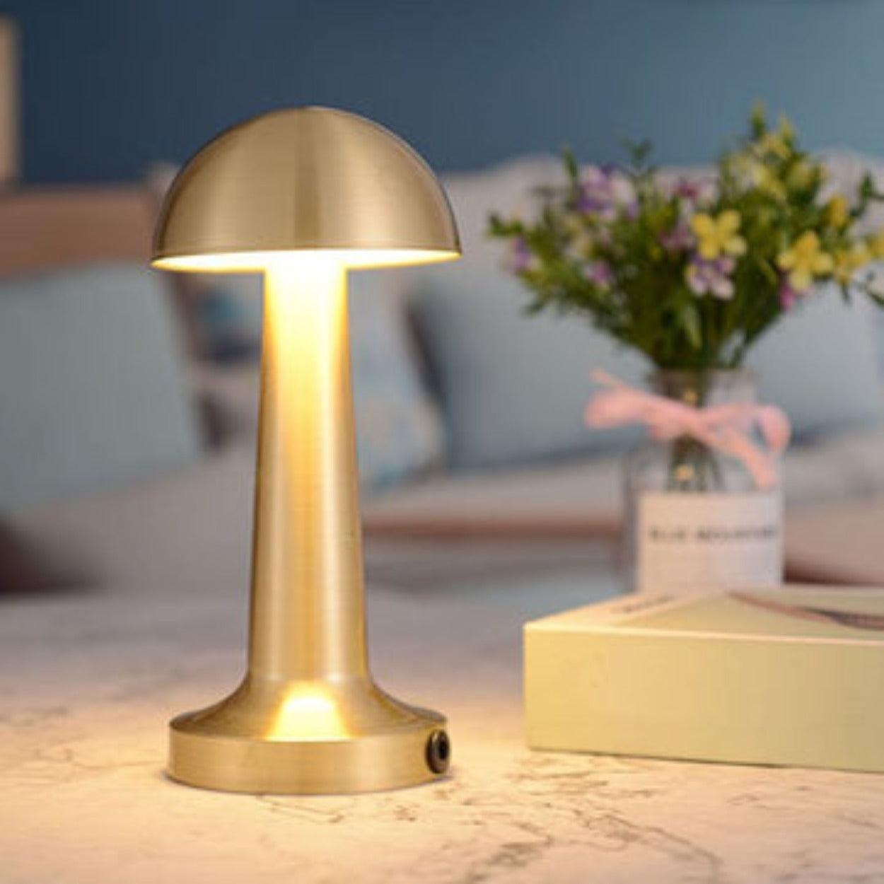 MUSHROOM RECHARGABLE TOUCH CONTROL WIRELESS BAR TABLE LAMP - Ankur Lighting