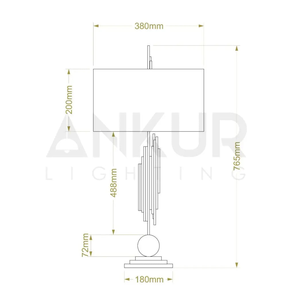 ORGAN CONTEMPORARY TABLE LAMP GOLD FINISH - Ankur Lighting
