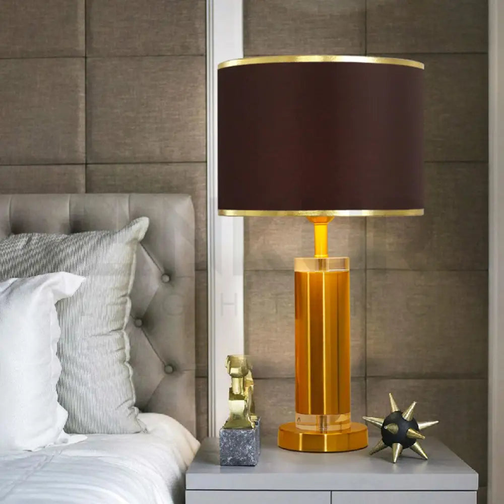 ROBERT LUXURY METAL AND CRYSTAL DESIGNER TABLE LAMP BEDSIDE LAMP - Ankur Lighting