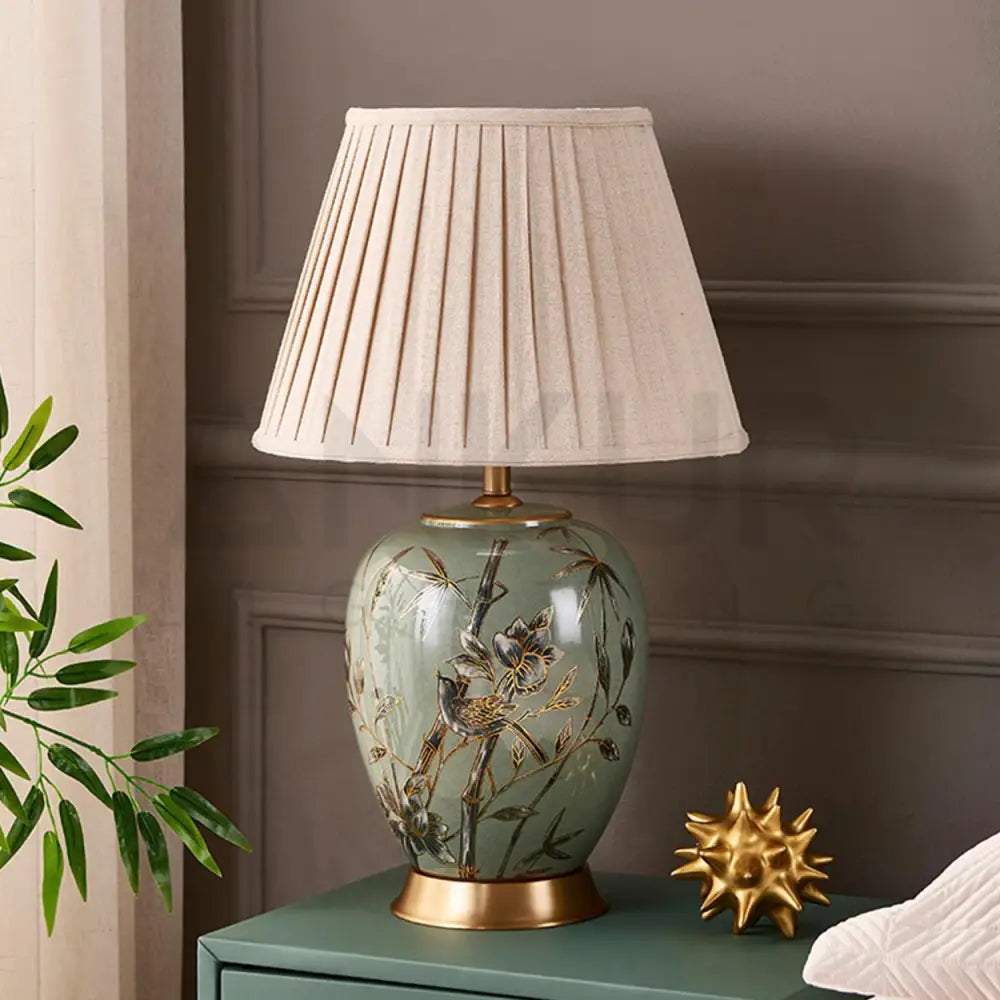 SONA CERAMIC BEDSIDE TABLE LAMP - Ankur Lighting