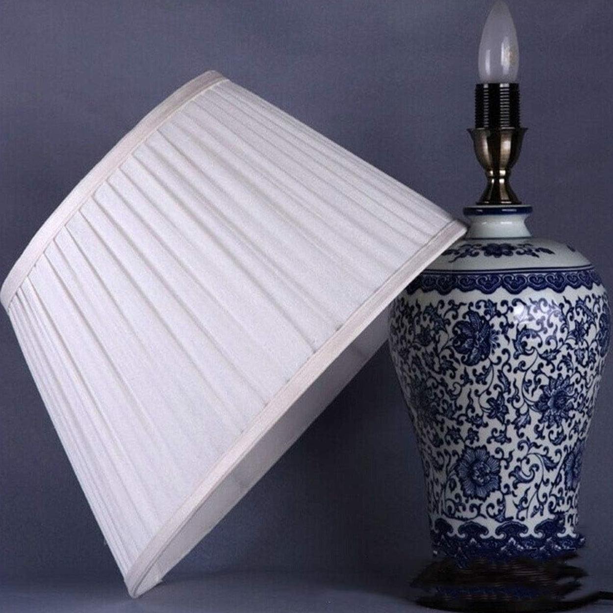 SQUISIT BLUE FLORAL PATTERN CERAMIC TABLE LAMP - Ankur Lighting