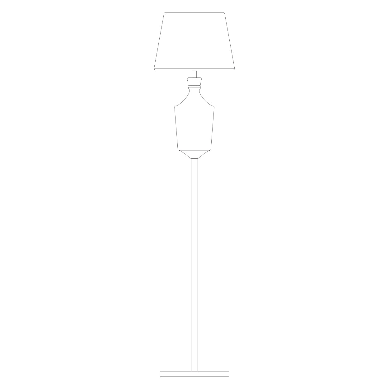 ANKUR TROPH SMOKE GREY GLASS AND METAL FLOOR STANDING LAMP