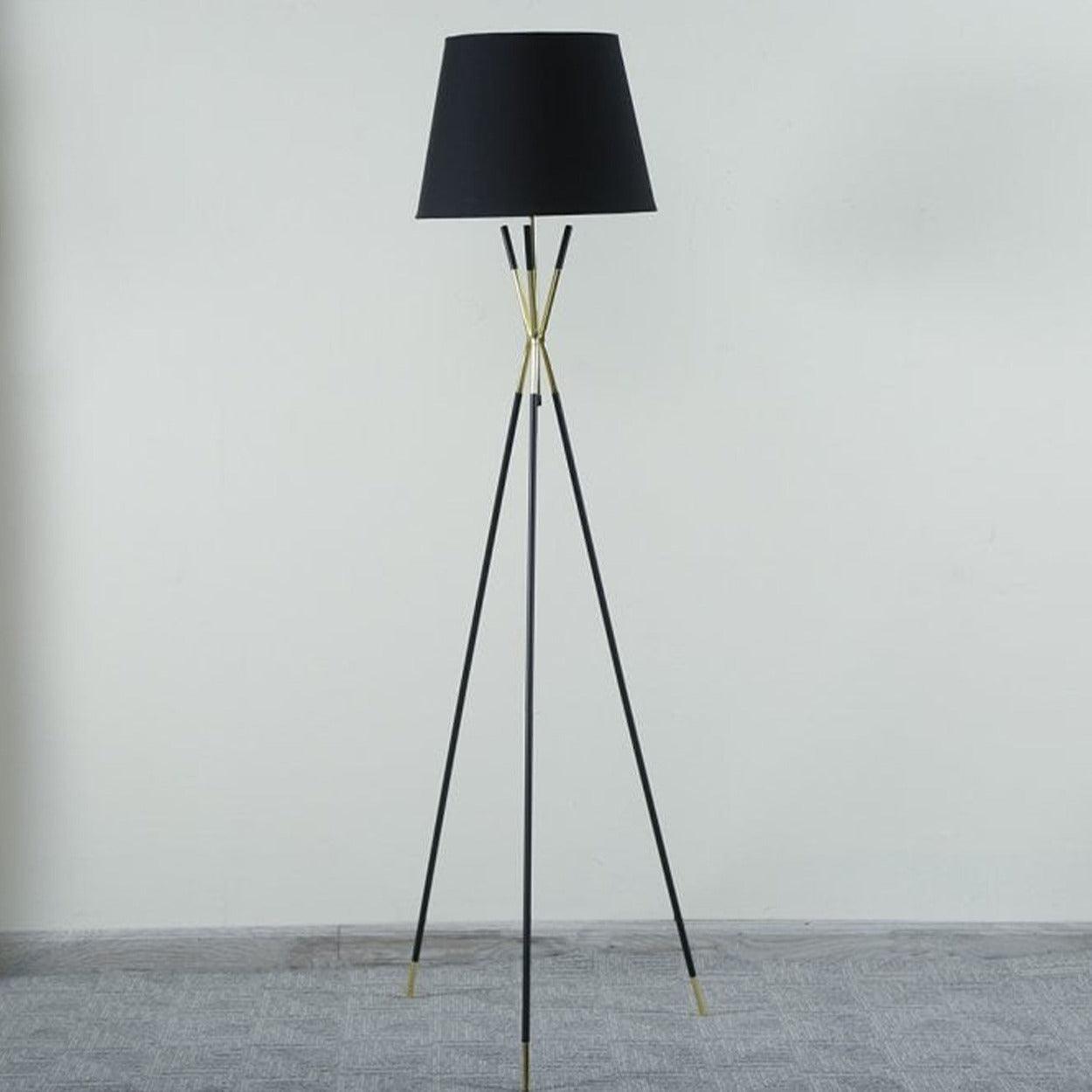 ANKUR AURAM FABRIC SHAD TRIPOD FLOOR LAMP - Ankur Lighting