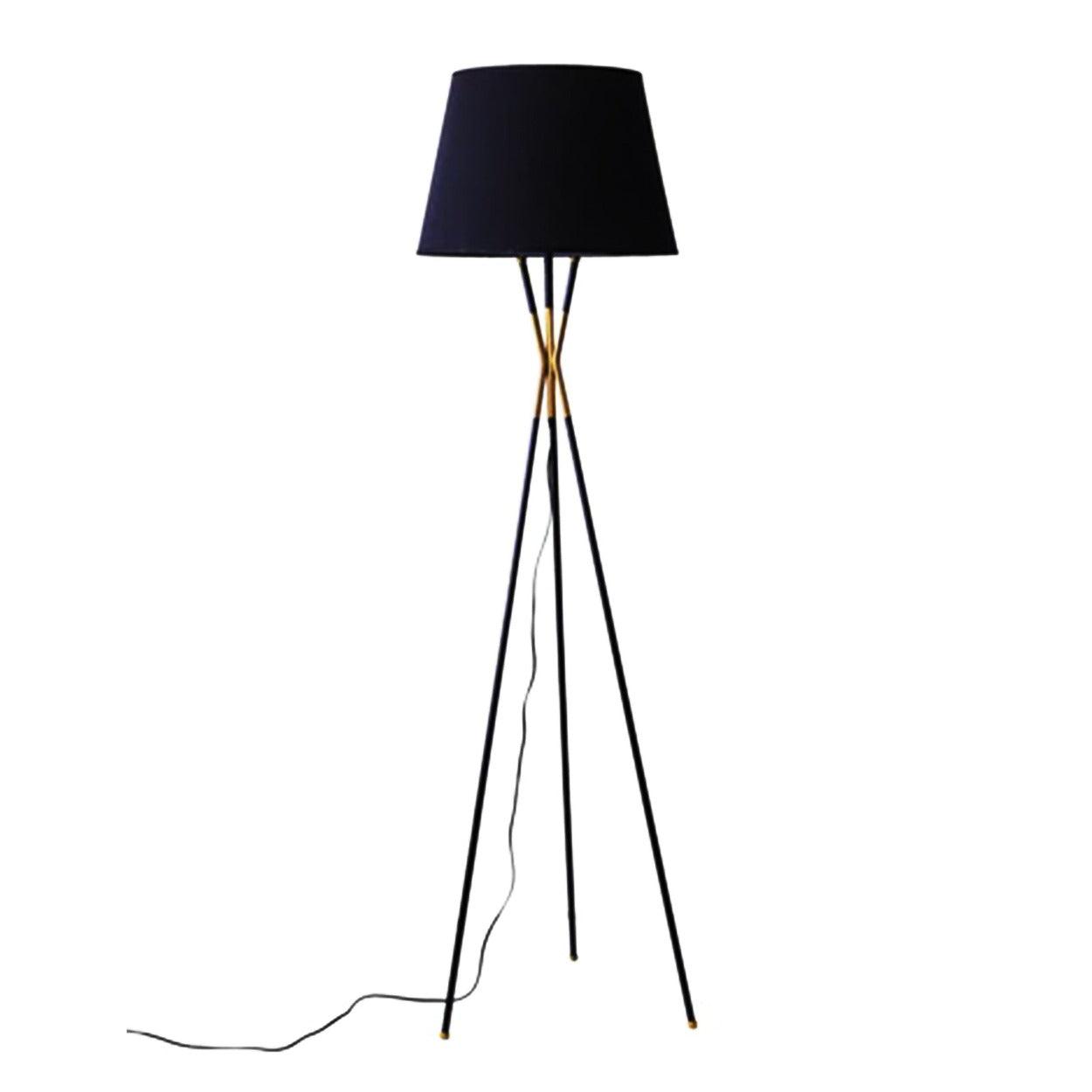 ANKUR AURAM FABRIC SHAD TRIPOD FLOOR LAMP - Ankur Lighting