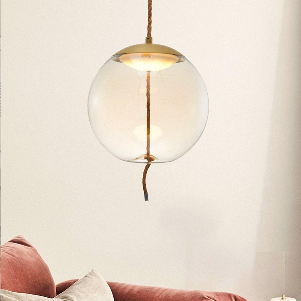 ANKUR BALI ROUND GLASS LED HANGING LIGHT - Ankur Lighting