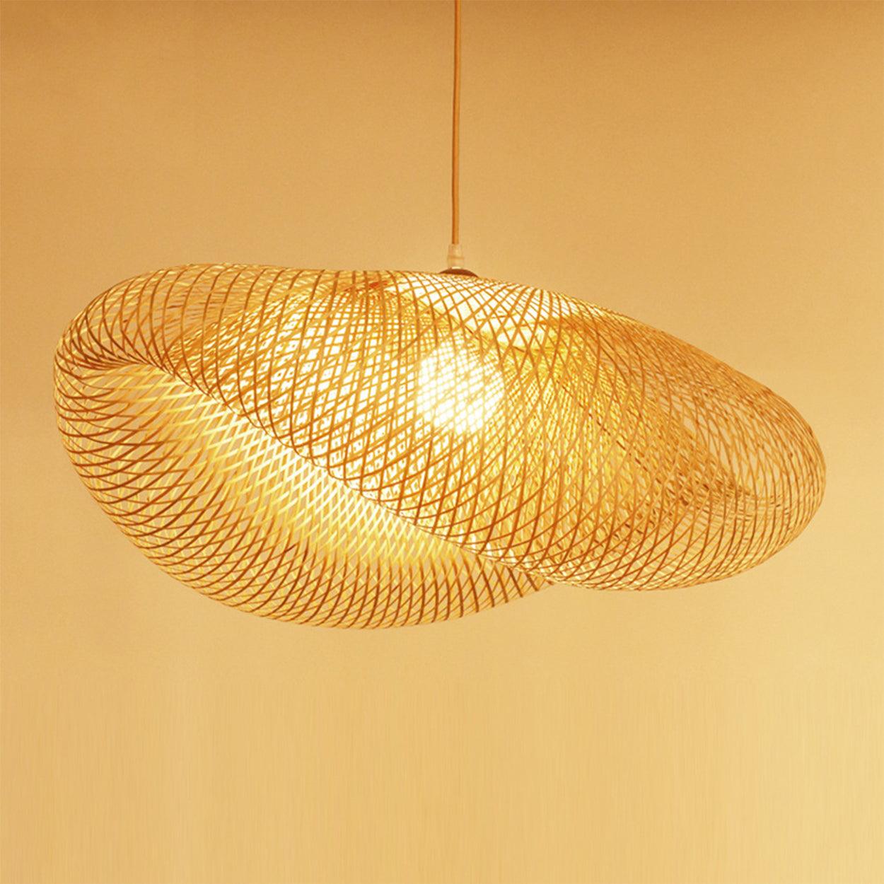 ANKUR CANE HAT BAMBOO PENDANT LIGHT - Ankur Lighting