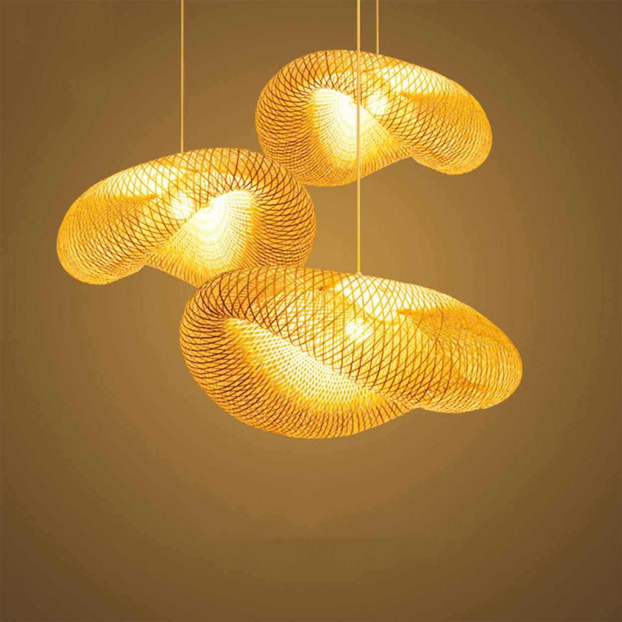 ANKUR CANE HAT BAMBOO PENDANT LIGHT - Ankur Lighting