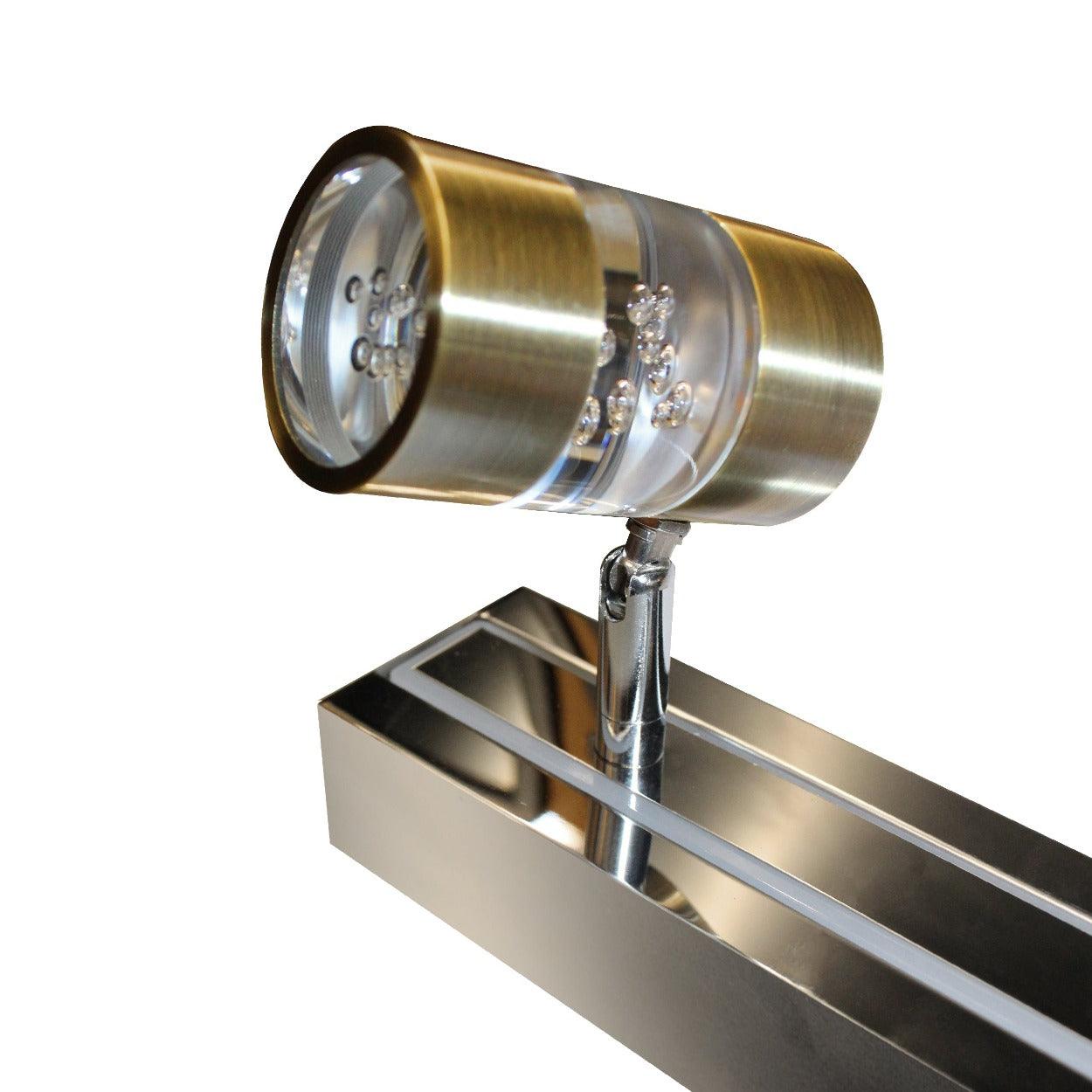 ANKUR CHROME AND GLASS BUBBLE CYLINDER PICTURE MIRROR LED WALL LIGHT - Ankur Lighting