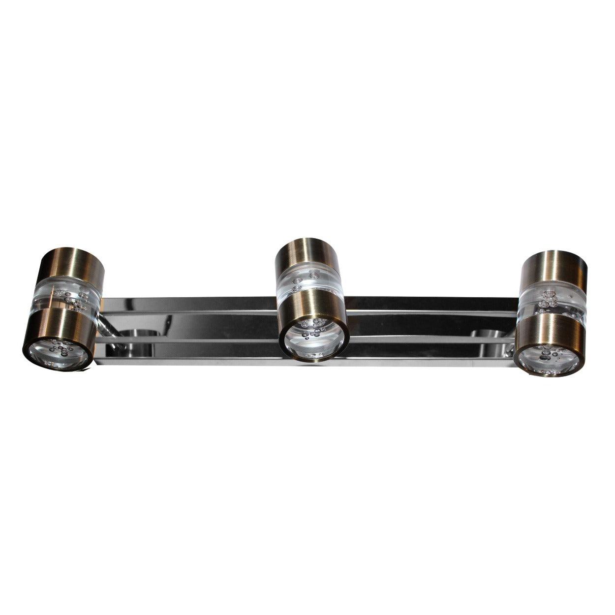 ANKUR CHROME AND GLASS BUBBLE CYLINDER PICTURE MIRROR LED WALL LIGHT - Ankur Lighting