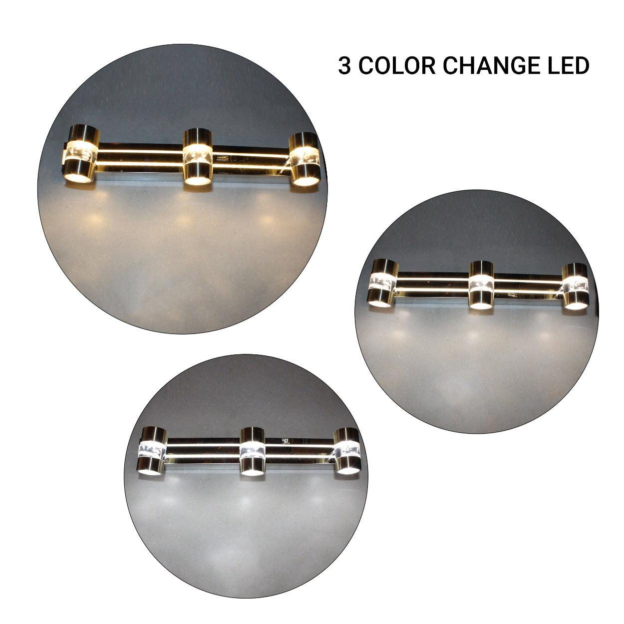 ANKUR CHROME AND GLASS BUBBLE CYLINDER PICTURE MIRROR LED WALL LIGHT - Ankur Lighting