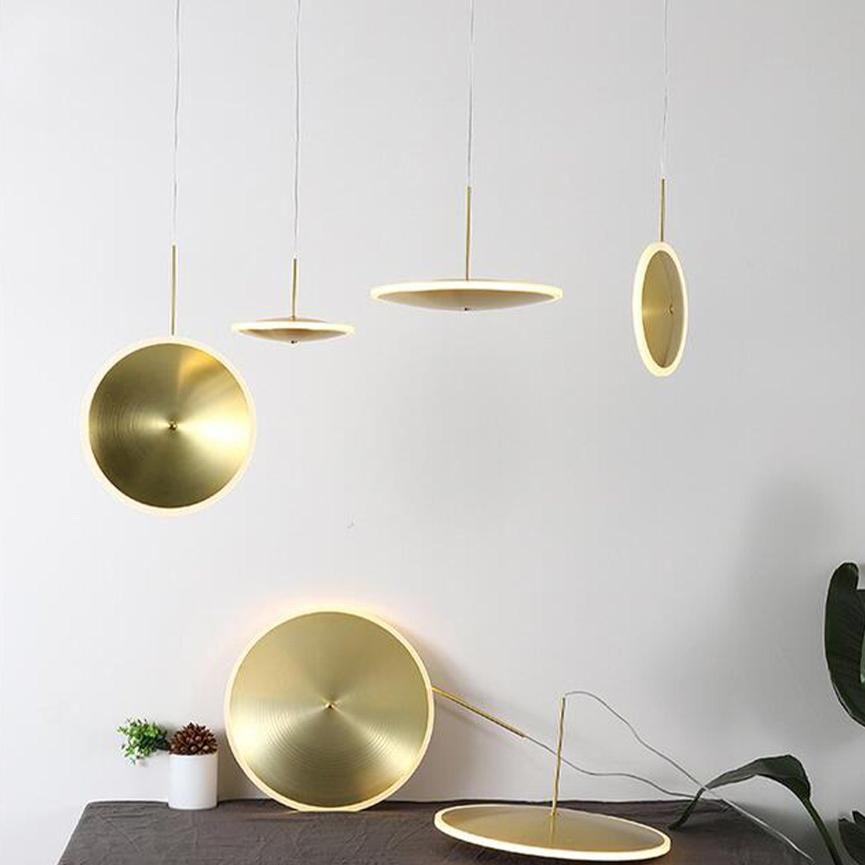 ANKUR CHRONA UFO DISH GOLD LED PENDANT LIGHT - Ankur Lighting