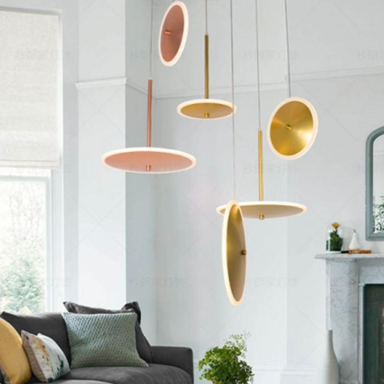 ANKUR CHRONA UFO DISH GOLD LED PENDANT LIGHT - Ankur Lighting