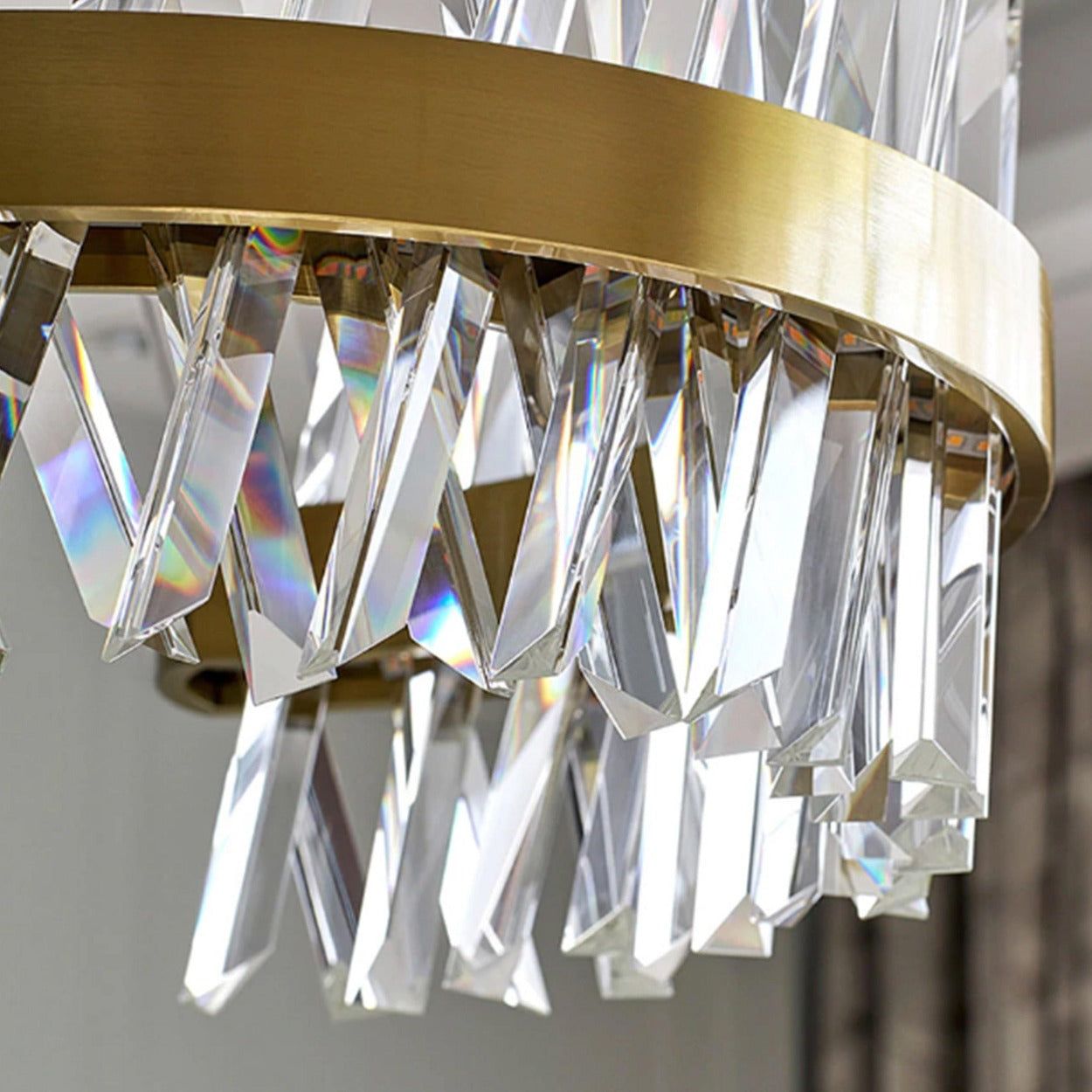 ANKUR CRISS CROSS THREEQ ROUND CONTEMPORARY CRYSTAL CHANDELIER - Ankur Lighting