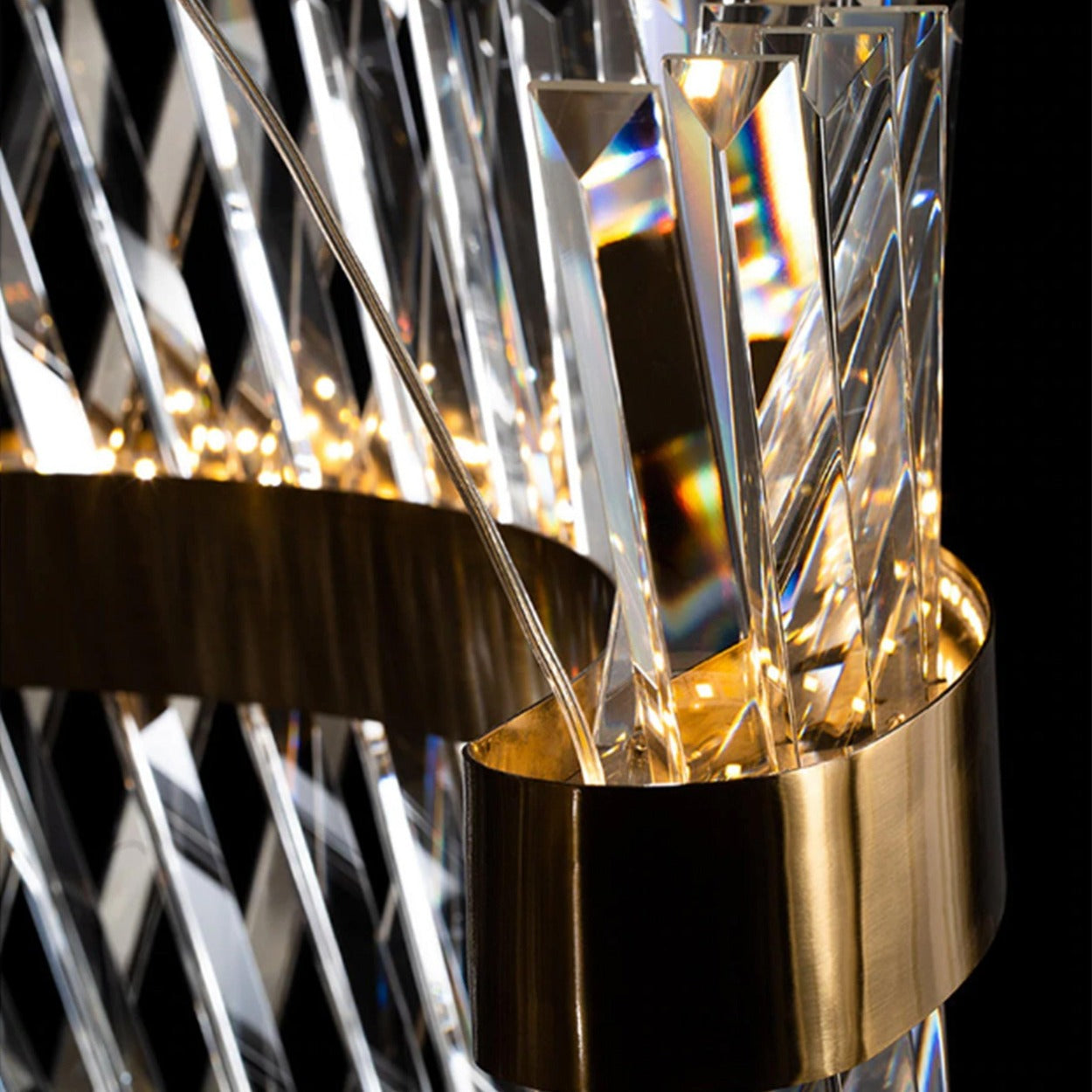 ANKUR CRISS CROSS THREEQ ROUND CONTEMPORARY CRYSTAL CHANDELIER - Ankur Lighting