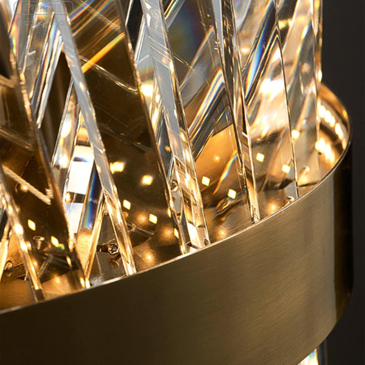 ANKUR CRISS CROSS THREEQ ROUND CONTEMPORARY CRYSTAL CHANDELIER - Ankur Lighting