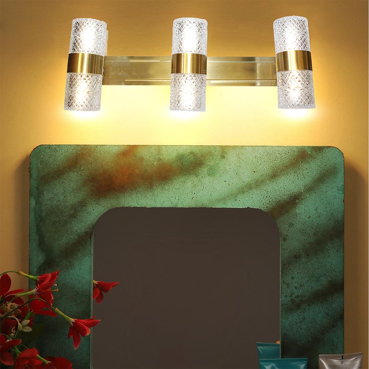 ANKUR CUT GLASS CYLINDER ADJUSTABLE MIRROR LED PICTURE WALL LIGHTS - Ankur Lighting