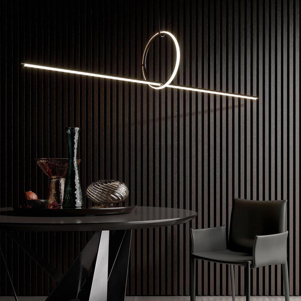 ANKUR GEOM CONTEMPORARY ROUND LINEAR MAGNETIC LED PENDANT LIGHT - Ankur Lighting