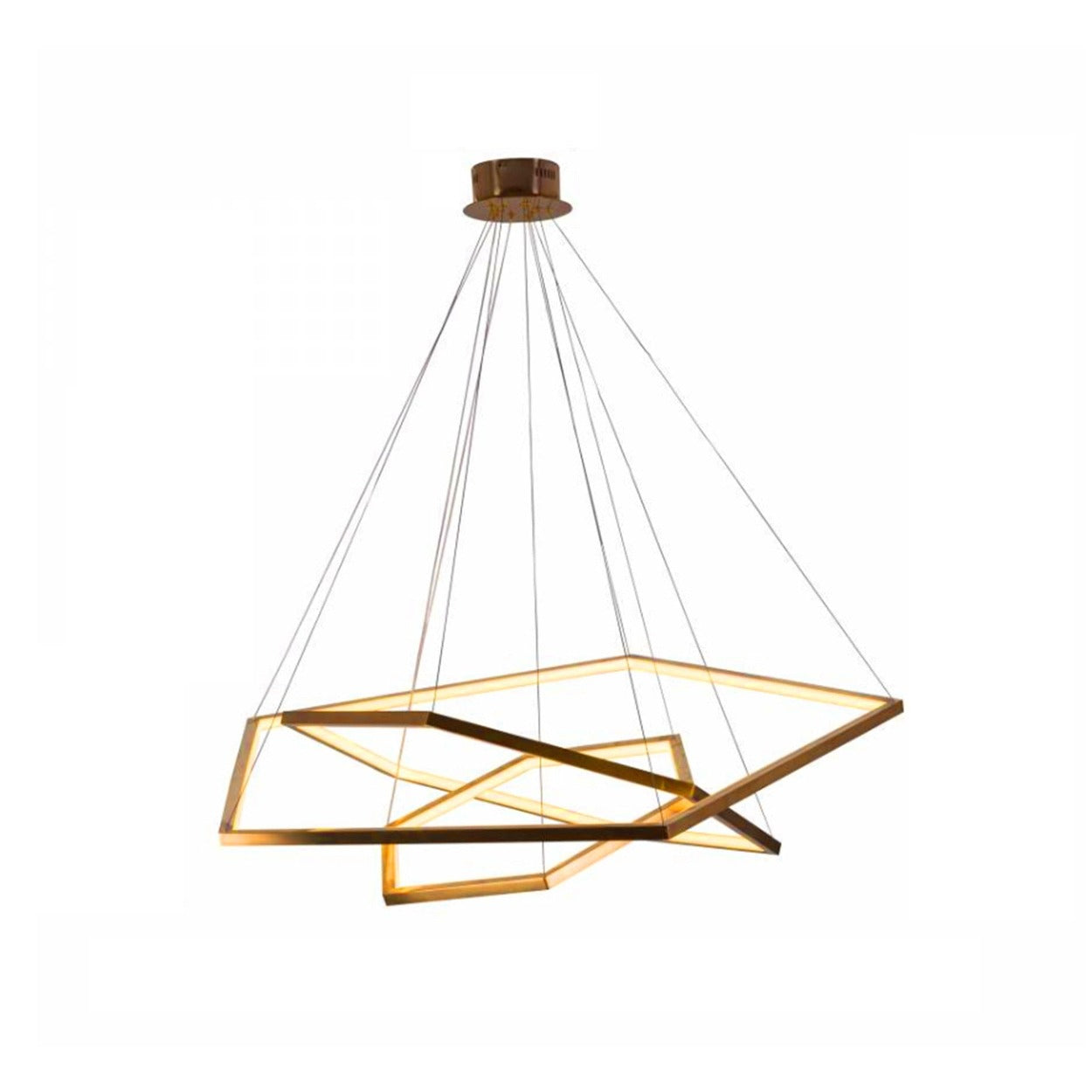 ANKUR GEOM HEXAGON 3 RING CONTEMPORARY LED CHANDELIER - Ankur Lighting