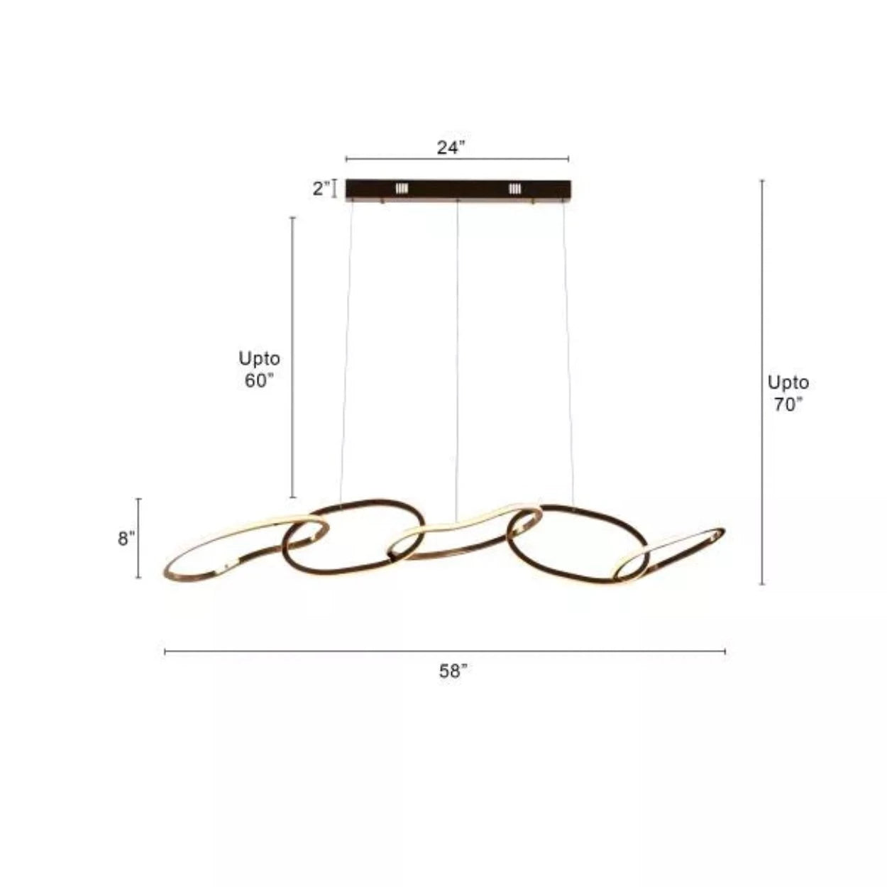 ANKUR GEOM UNITY LOOP CONTEMPORARY LED CHANDELIER - Ankur Lighting