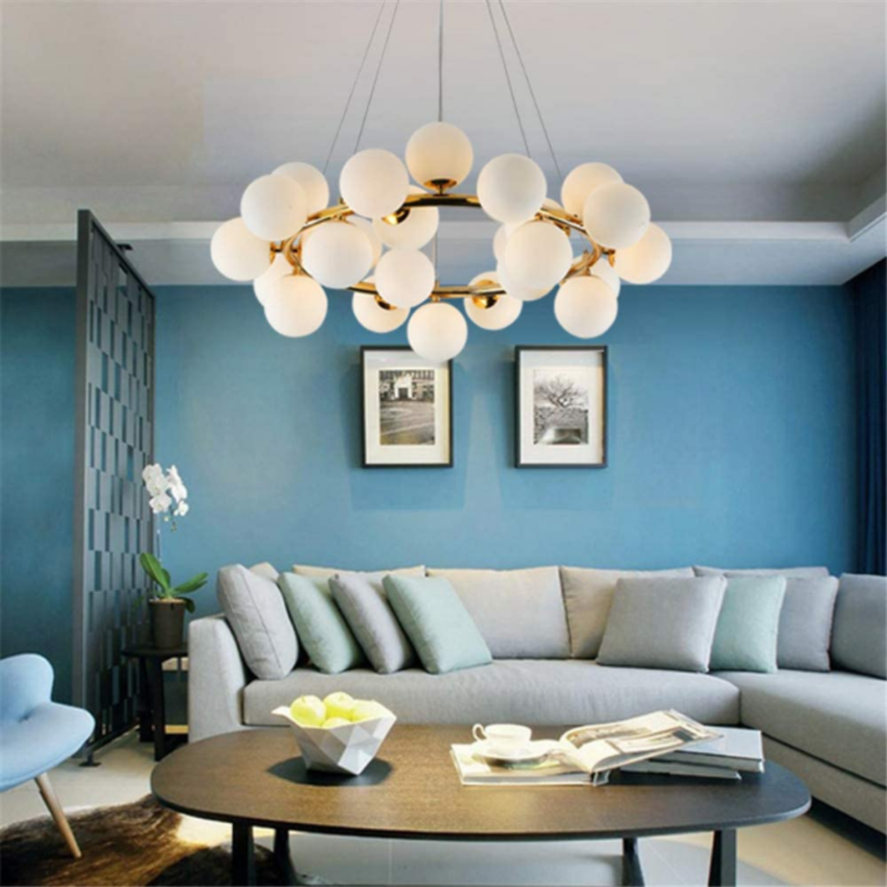 ANKUR GLASS BUBBLE RING CHANDELIER - Ankur Lighting