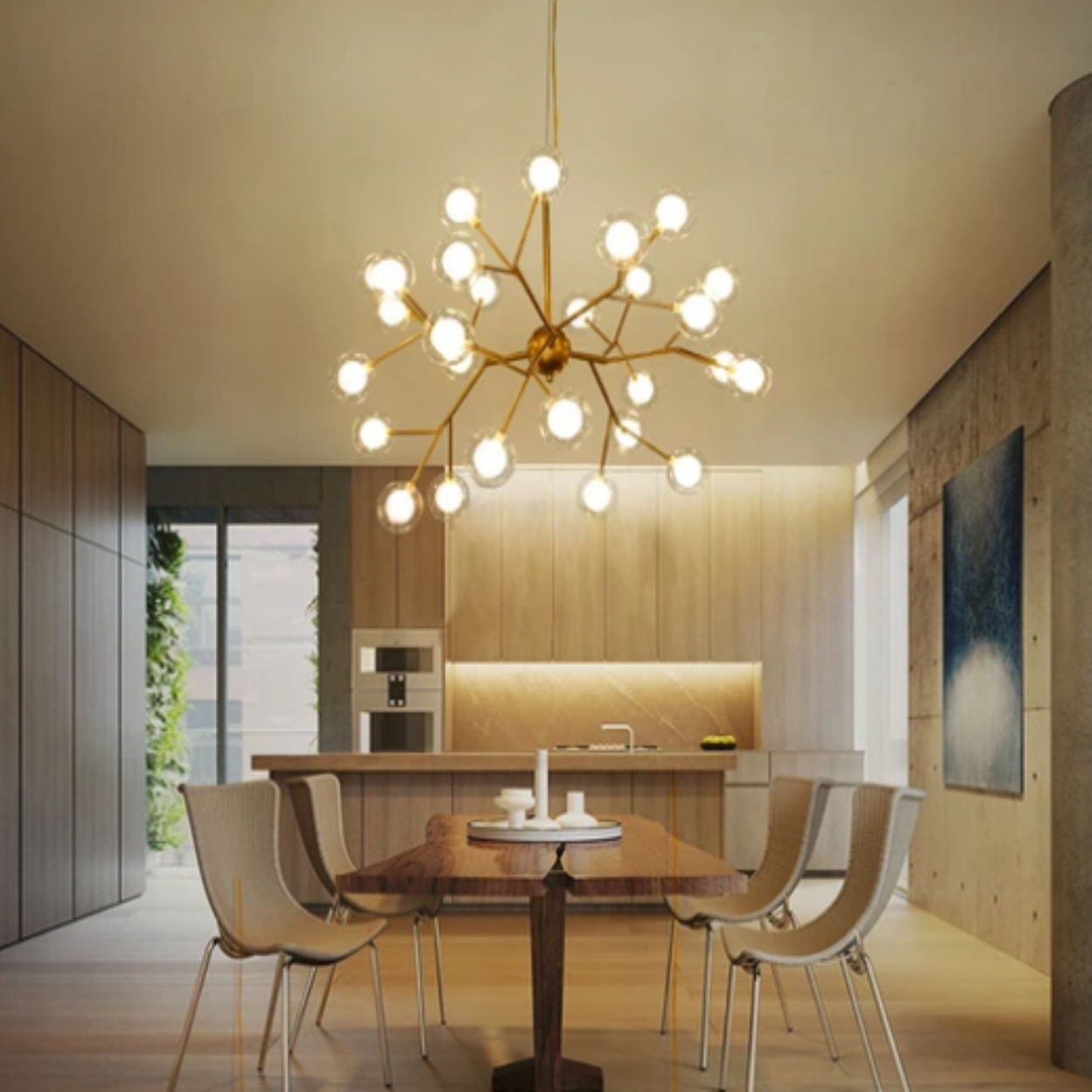 ANKUR GLASS BUBBLES TREE CHANDELIER - Ankur Lighting