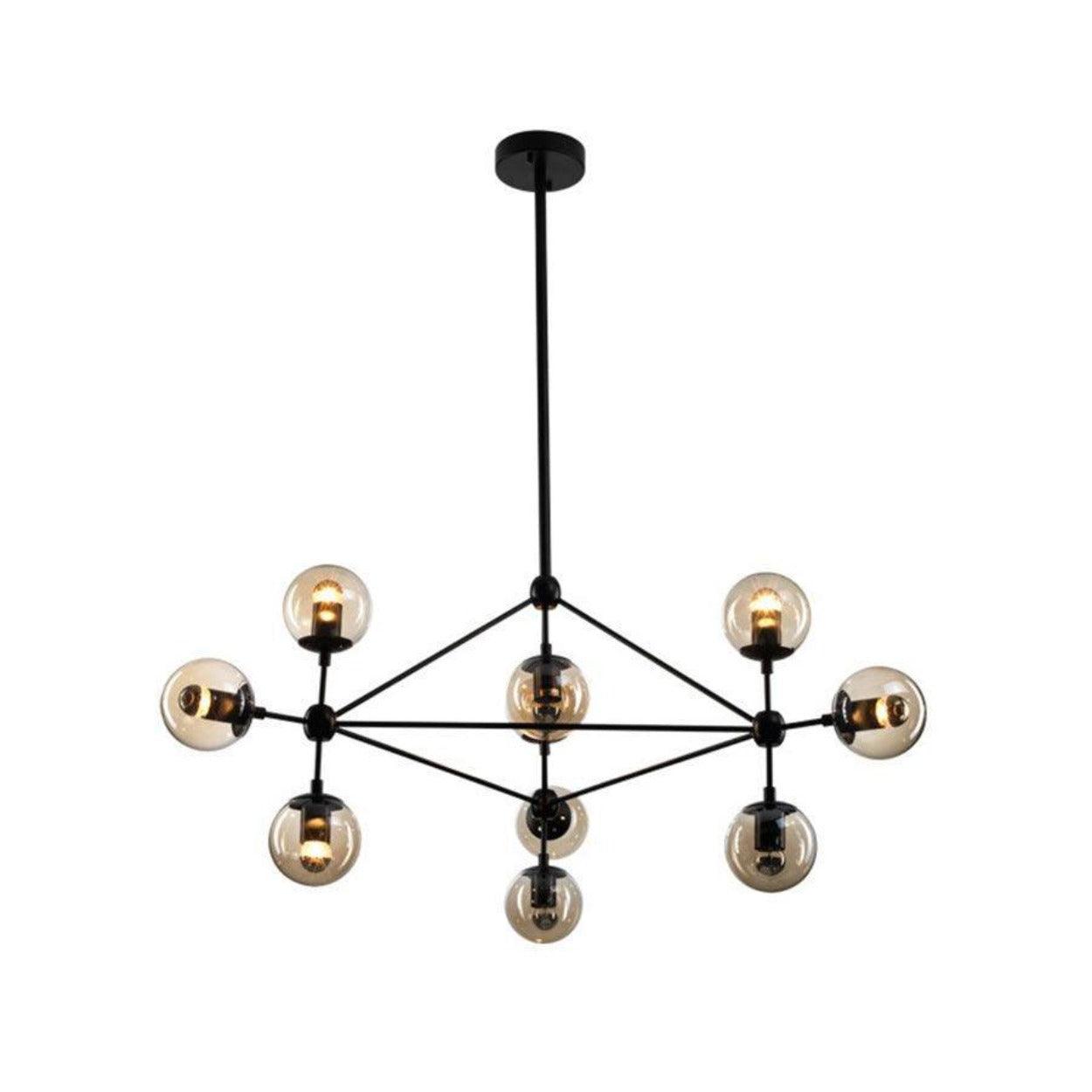 ANKUR HELIX MODERN GLASS AND METAL CHANDELIER - Ankur Lighting