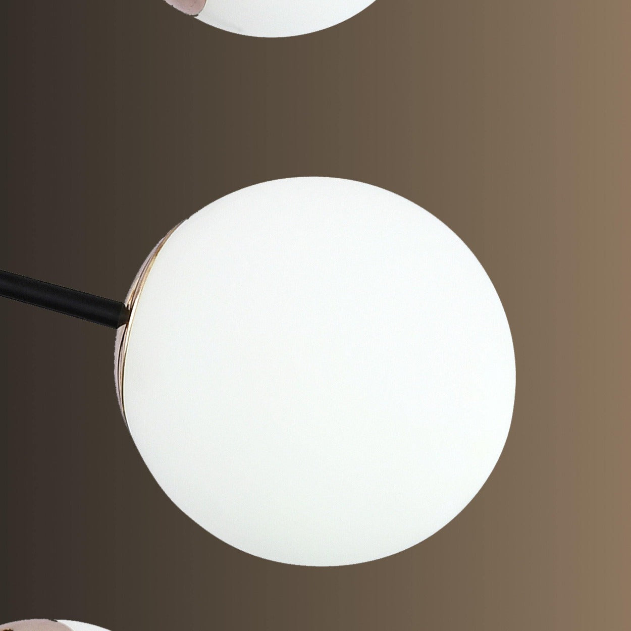 ANKUR HYDRON 10 LIGHT METAL AND MILKY GLOBE CHANDELIER - Ankur Lighting