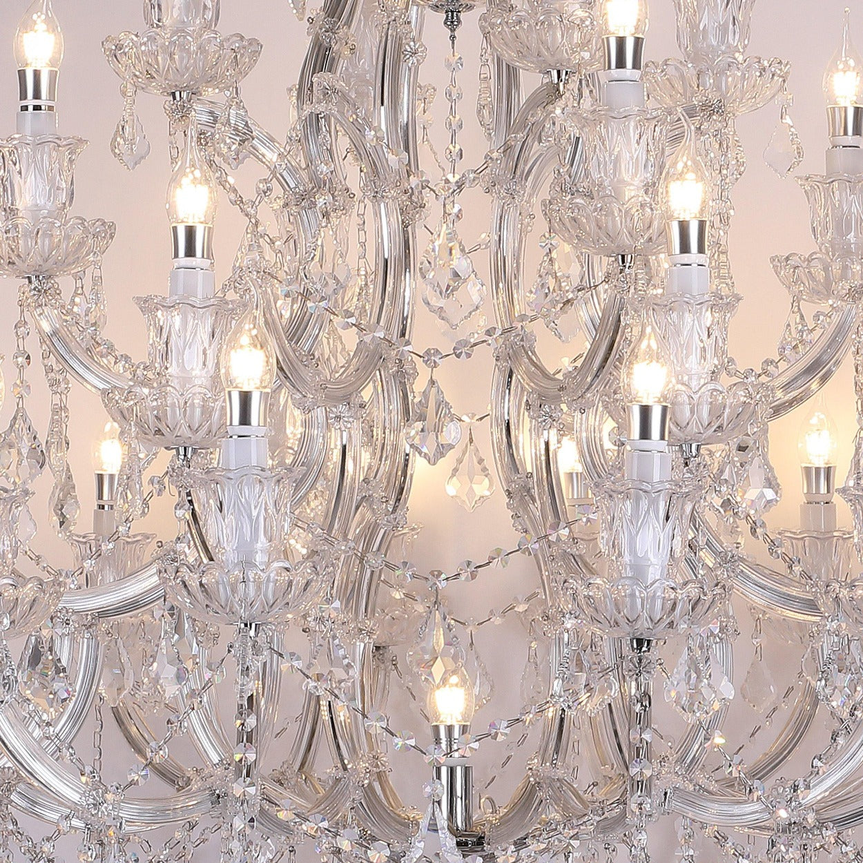 ANKUR IRIS 32 LIGHTS CLEAR CRYSTAL GRAND CHANDELIER - Ankur Lighting