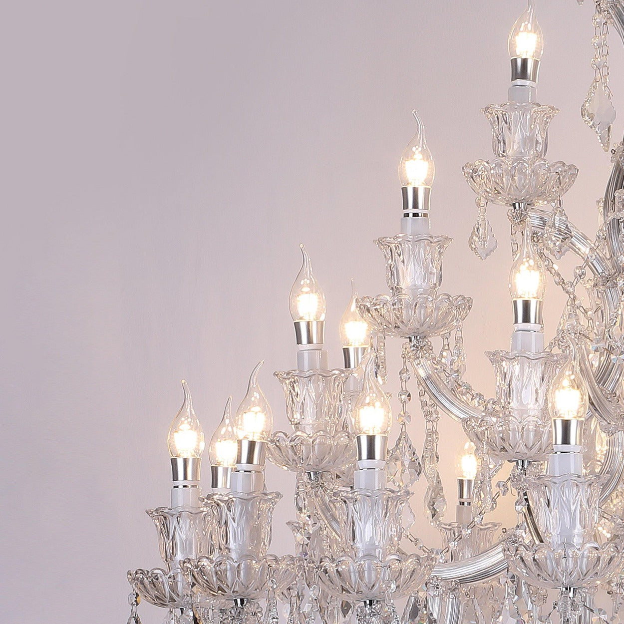 ANKUR IRIS 32 LIGHTS CLEAR CRYSTAL GRAND CHANDELIER - Ankur Lighting