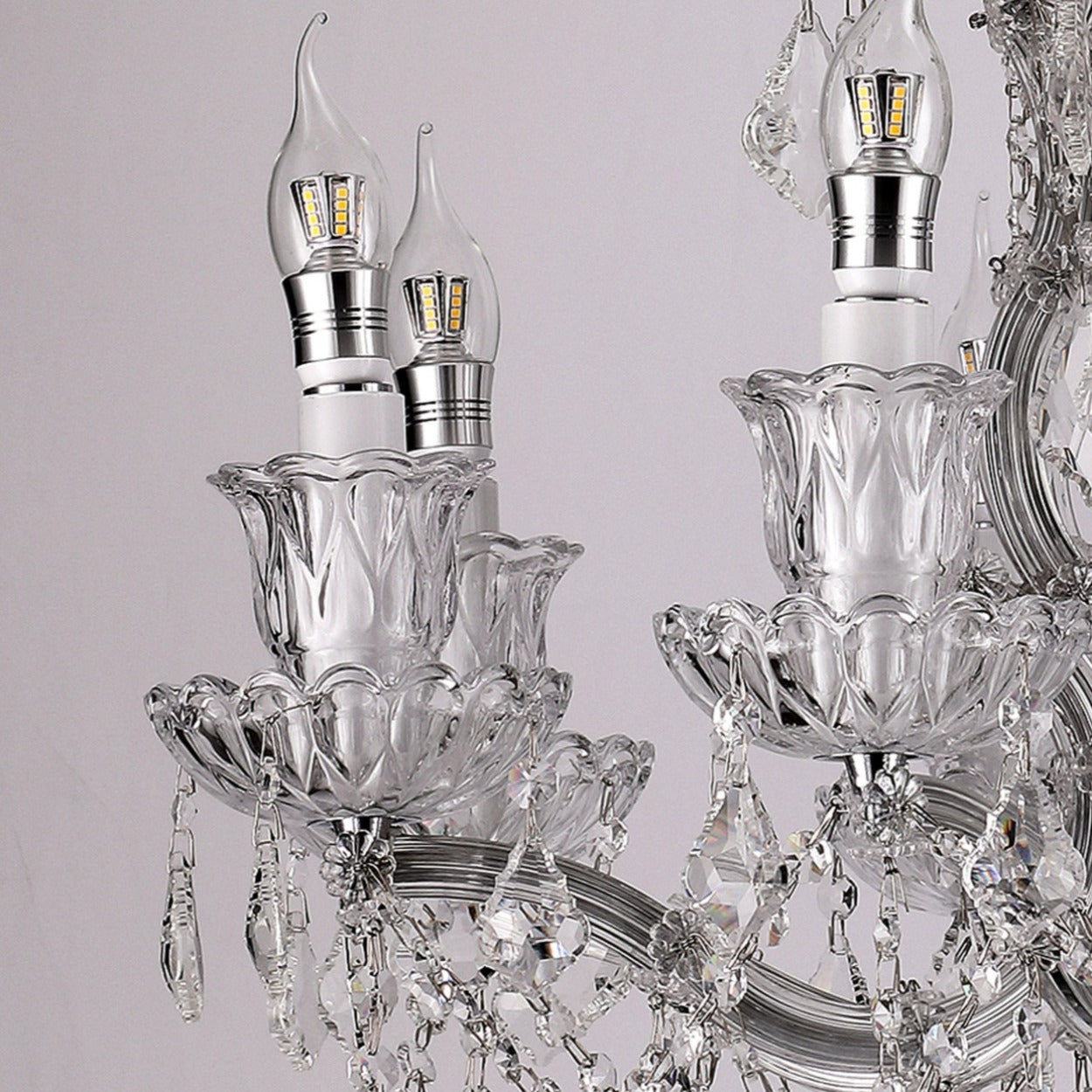ANKUR IRIS 8 LIGHT CLEAR CRYSTAL CHANDELIER - Ankur Lighting