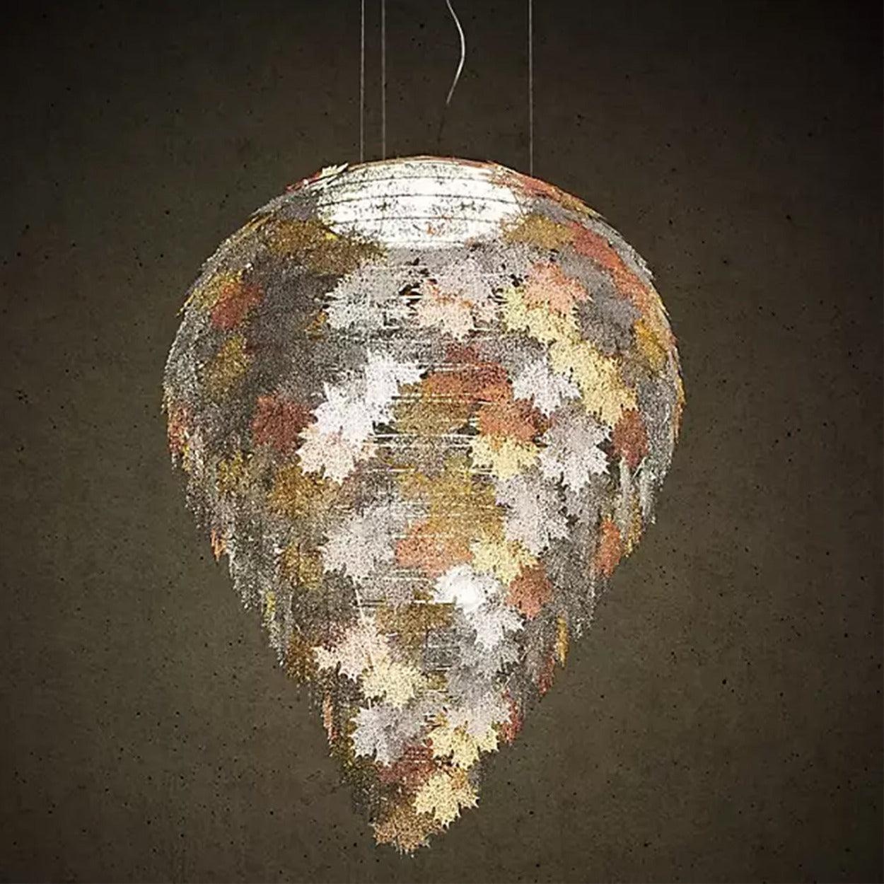 ANKUR LASER CUT METAL MAPLE LEAF CHANDELIER - Ankur Lighting