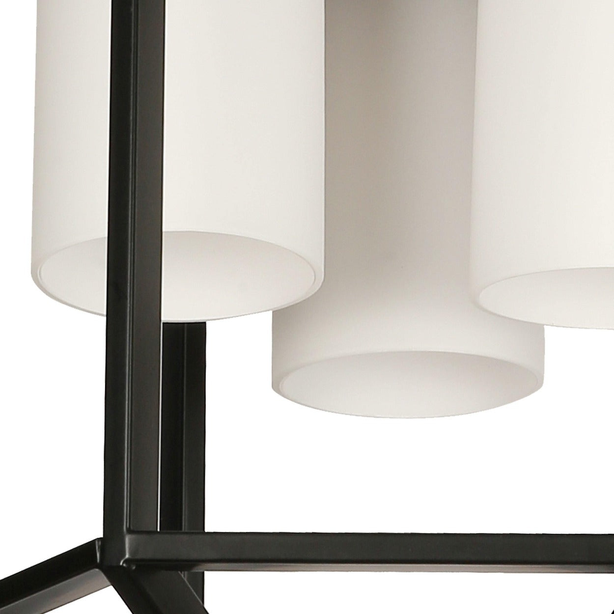 ANKUR MANHATTAN 3 LIGHT BLACK METAL WITH WHITE GLASS CHANDELIER - Ankur Lighting