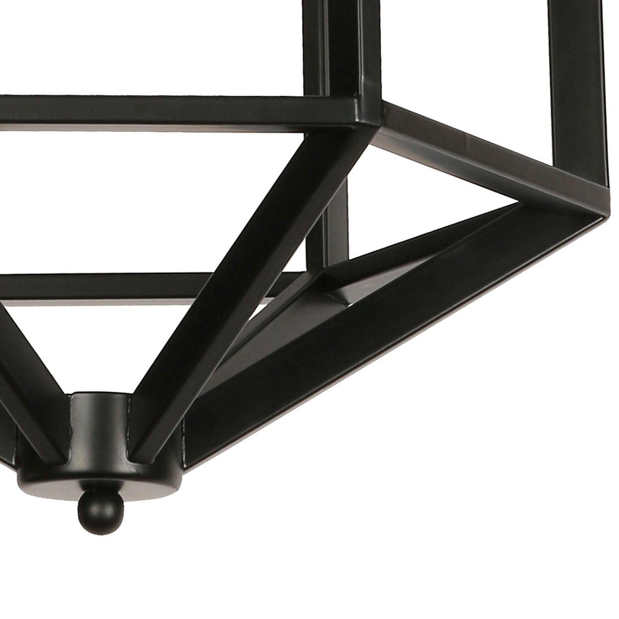 ANKUR MANHATTAN 3 LIGHT BLACK METAL WITH WHITE GLASS CHANDELIER - Ankur Lighting