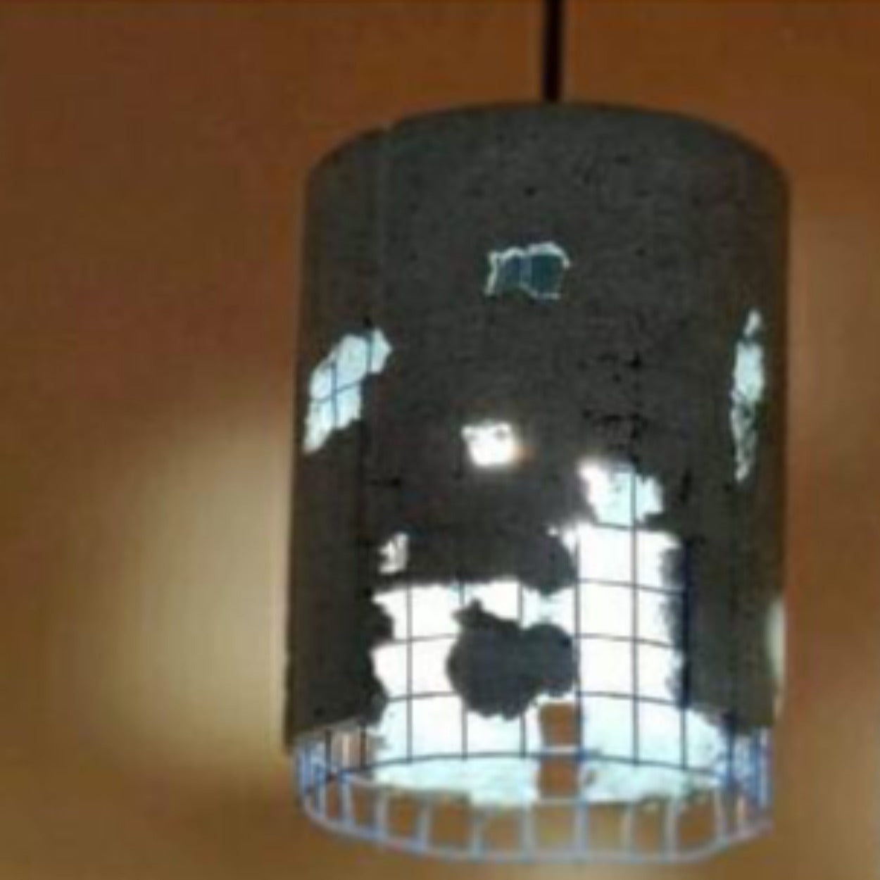 ANKUR METAL MESH CYLINDRICAL CONCRETE HANGING - Ankur Lighting