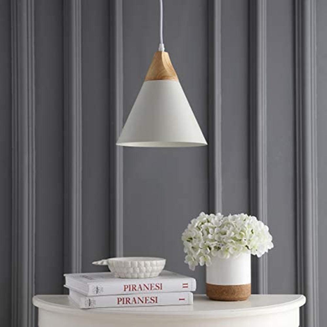 ANKUR MODERN NORDIC CONE WITH NATURAL WOOD PENDANT LIGHTS - Ankur Lighting