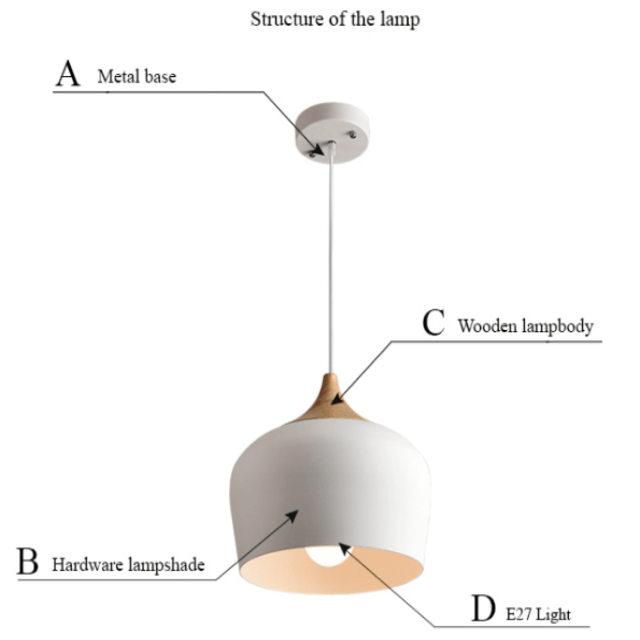 ANKUR MODERN NORDIC DOME WITH NATURAL WOOD PENDANT LIGHT - Ankur Lighting