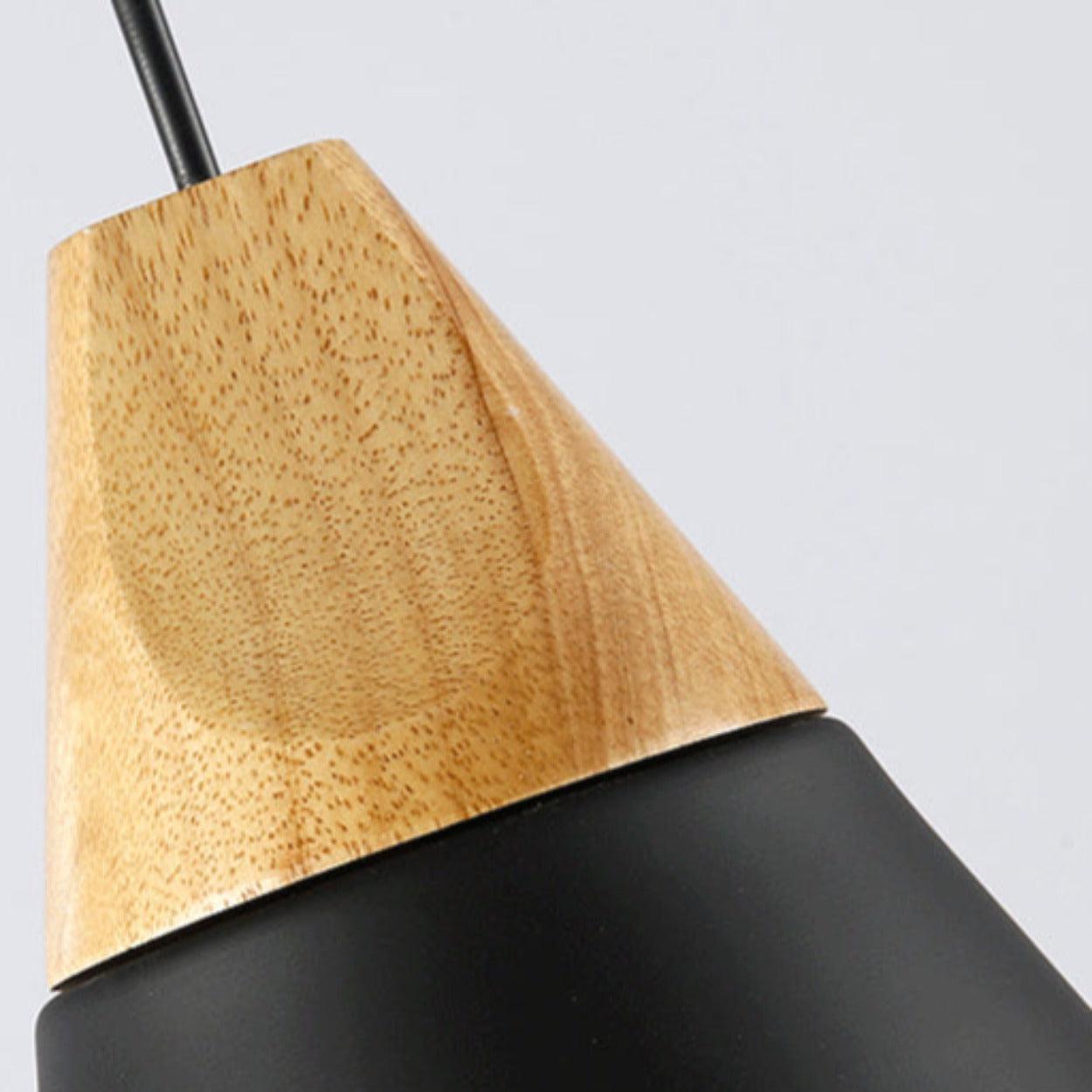 ANKUR NORDIC SLIM CONE NATURAL WOOD AND METAL PENDANT LIGHT - Ankur Lighting